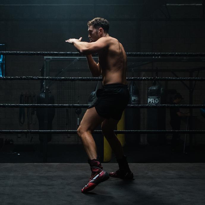 Tommy Duquette Shadowboxing In a Boxing Ring