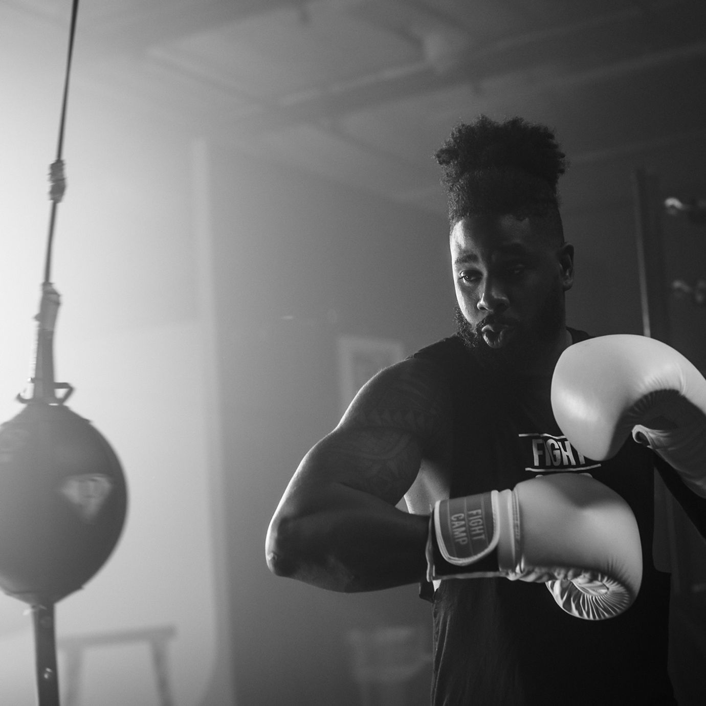 Coach PJ Training On a Double End Bag