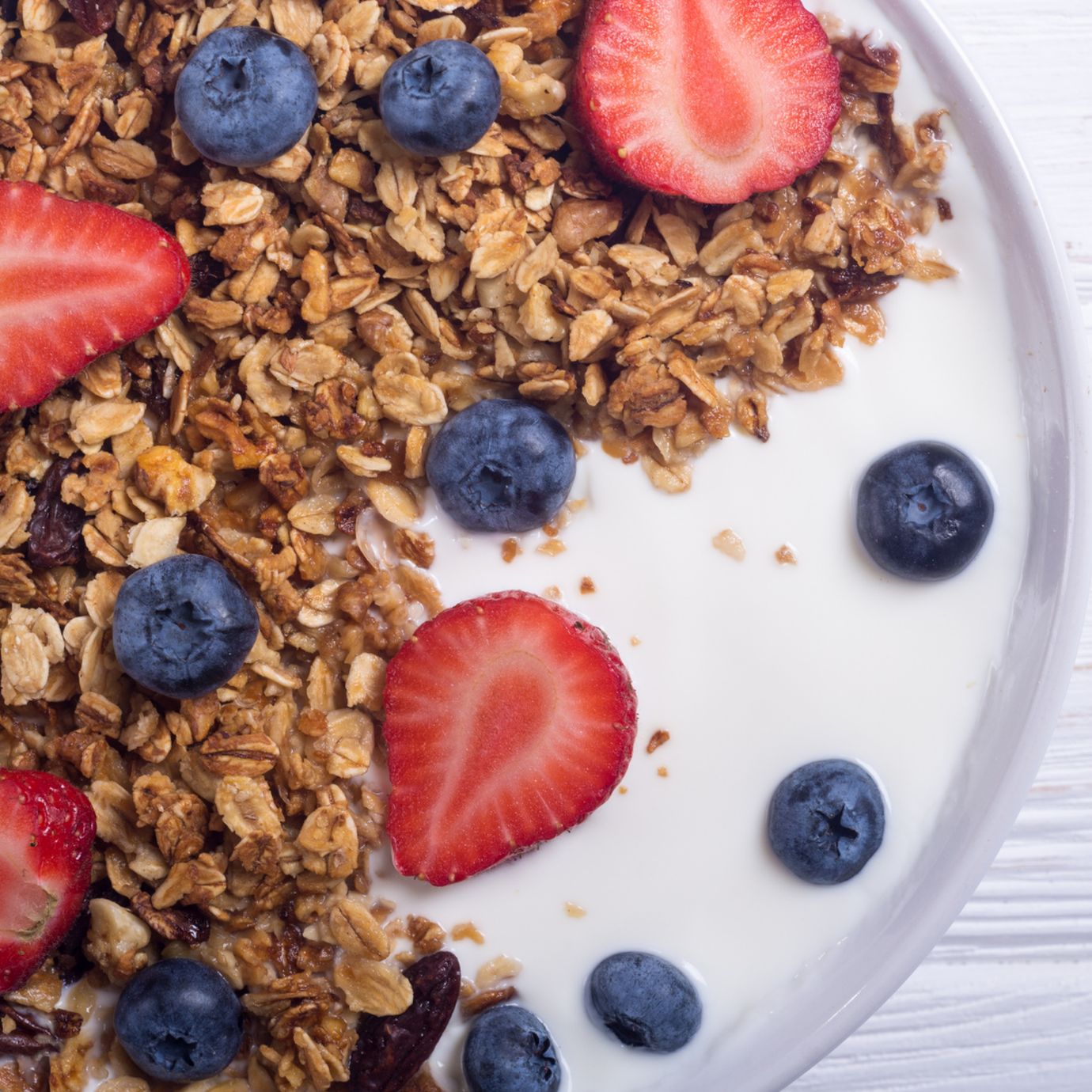 Granola, Fruit, and Yogurt 
