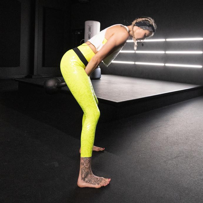 Shanie Smash Finishing A Kettlebell Two Arm Swing