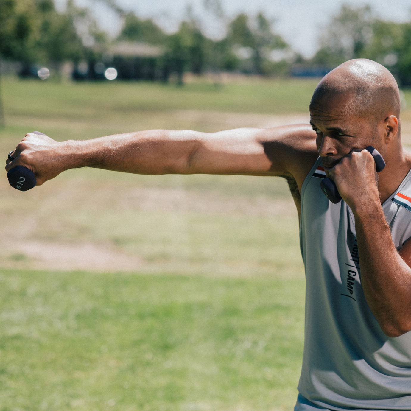 Shadowboxing hand weights for arm endurance