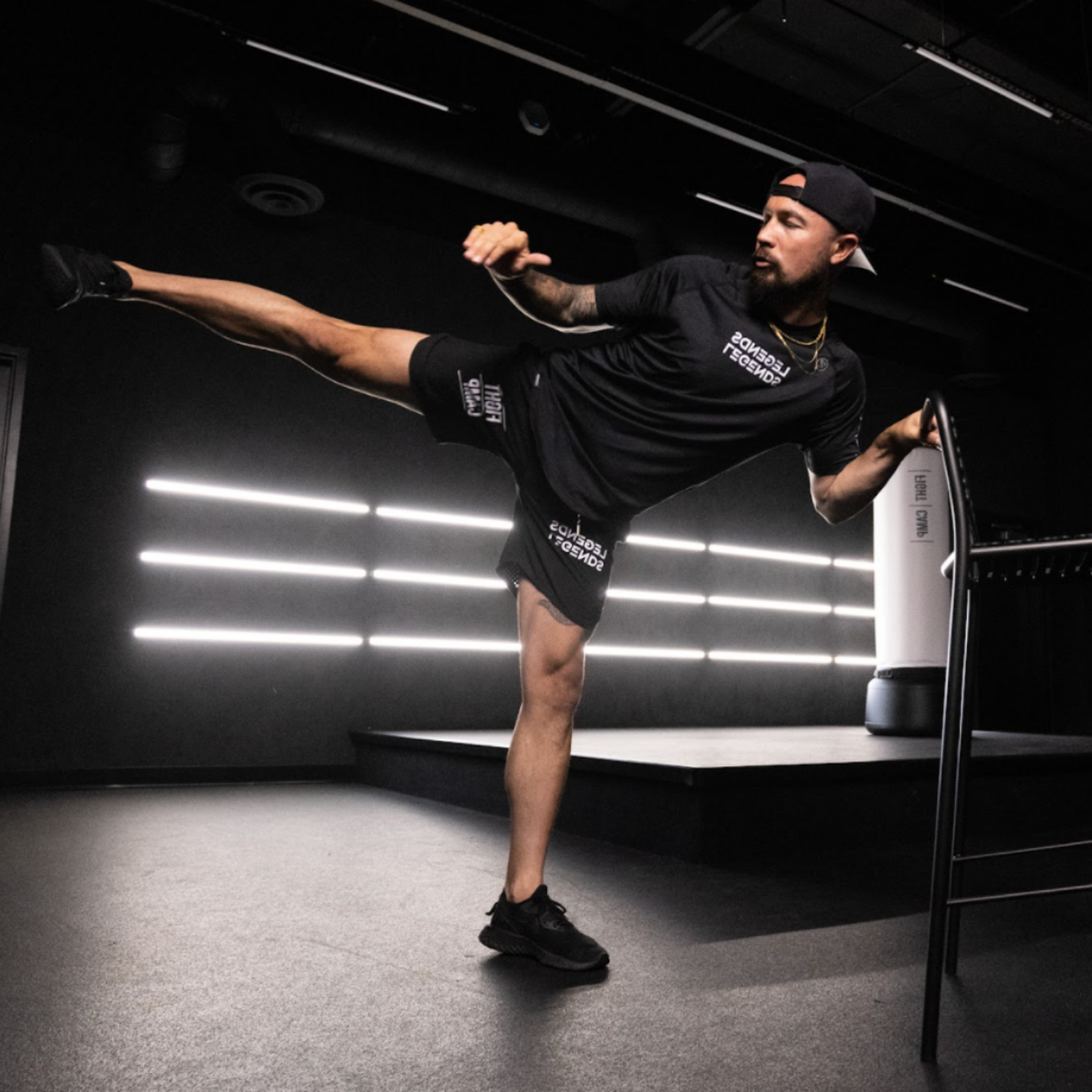 Aaron Swenson Doing a Left ISO Side Kick