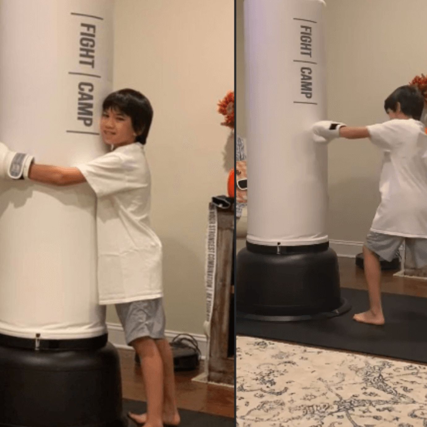 Sumae Jordan's 10-year-old son regularly uses FightCamp with his dad