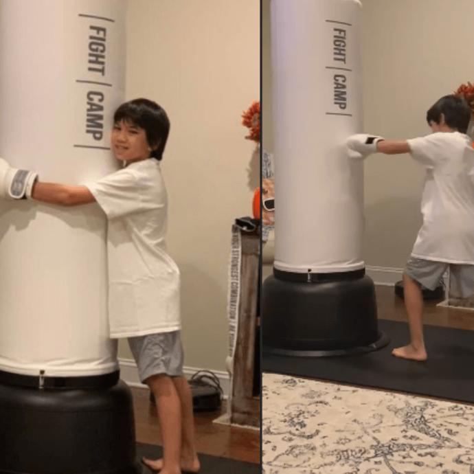 Sumae Jordan's 10-year-old son regularly uses FightCamp with his dad