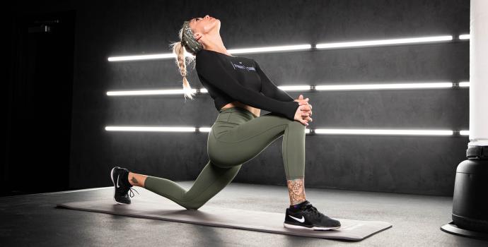 Shanie Smash Doing a Low Lunge