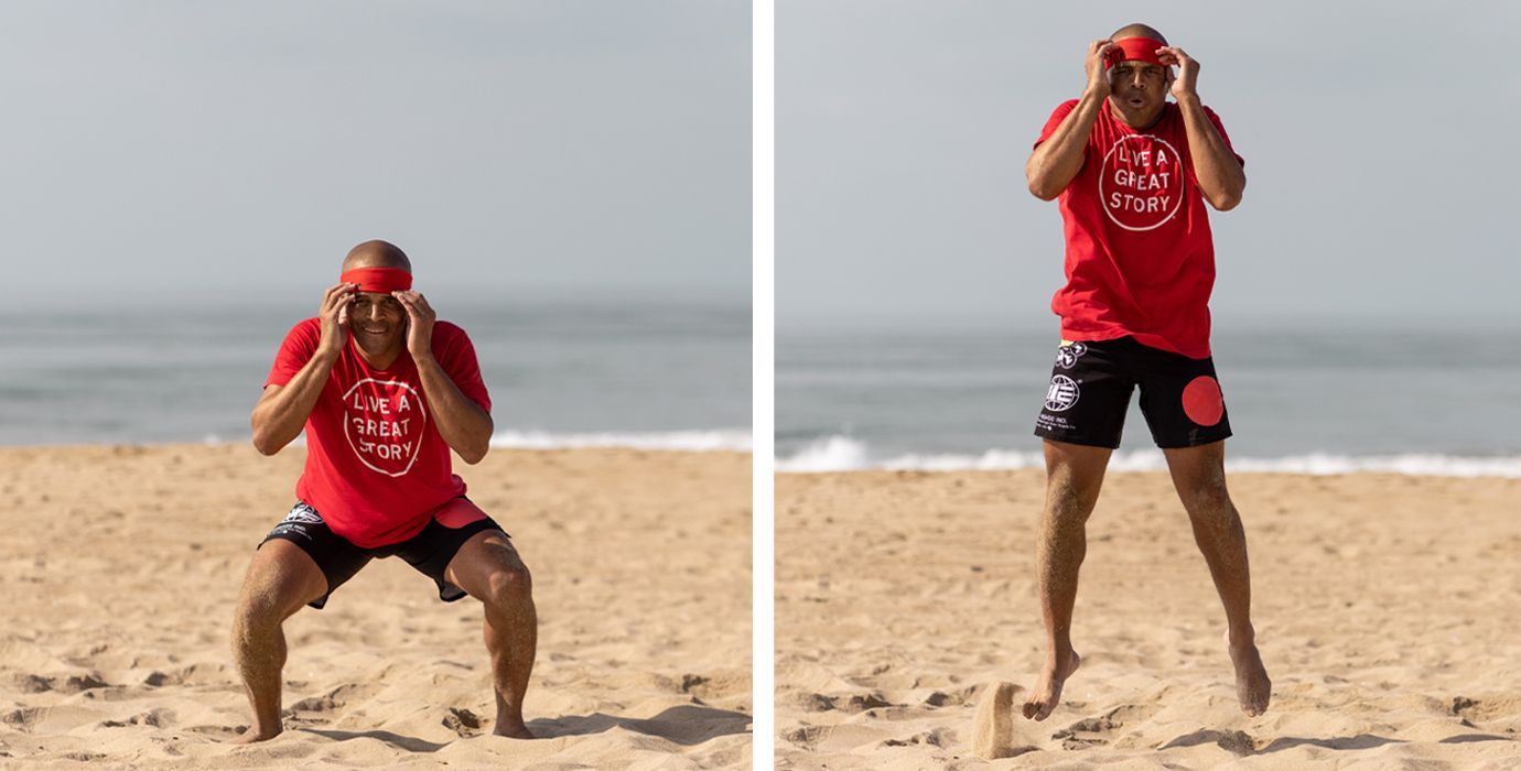 Flo Master Doing Squat Jumps