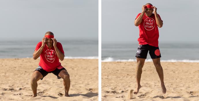 Flo Master Doing Squat Jumps