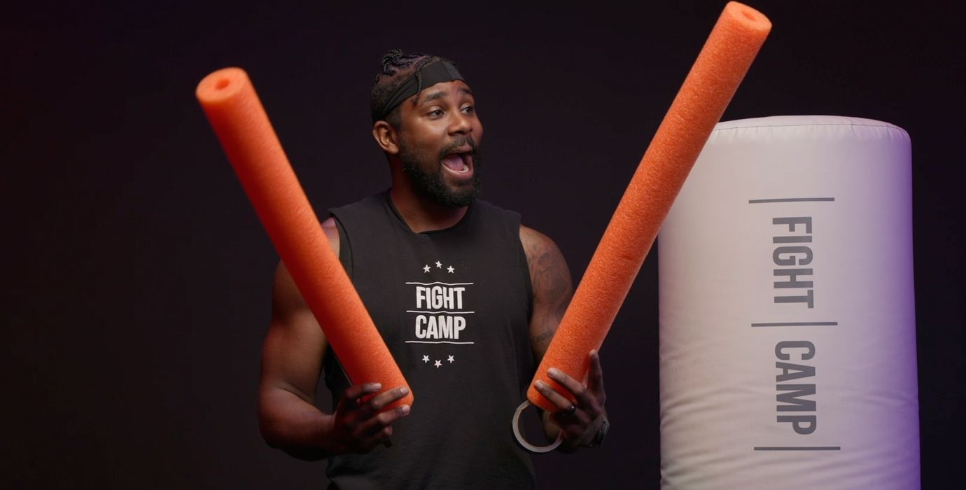 PJ Shirdan With Pool Noodles and Boxing Bag