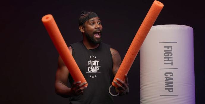 PJ Shirdan With Pool Noodles and Boxing Bag