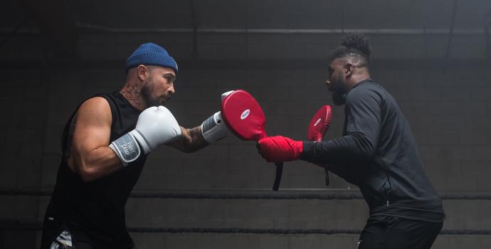 Aaron Swenson and Coach PJ Training For a Boxing Match