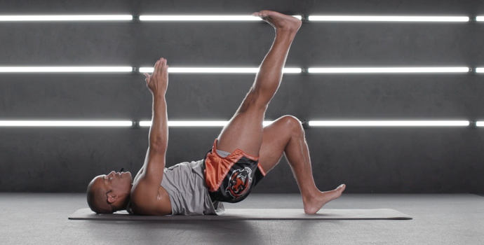 Single-Leg Floor Bridge (Right Leg)