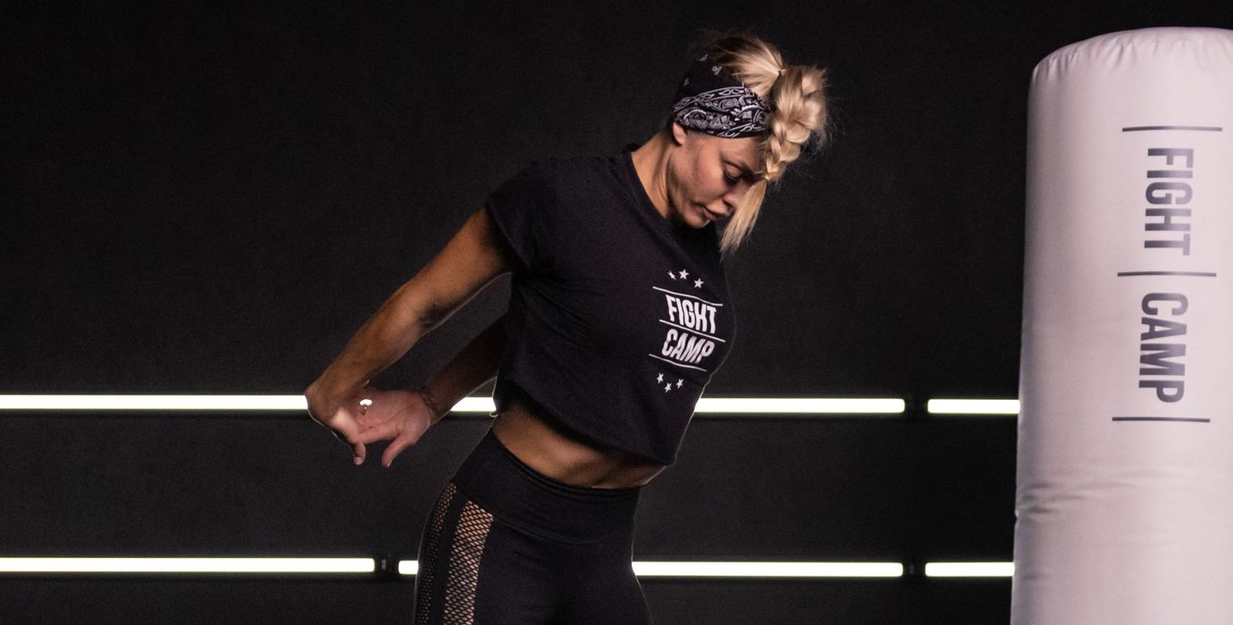 Shanie Smash Doing a Chest Stretch