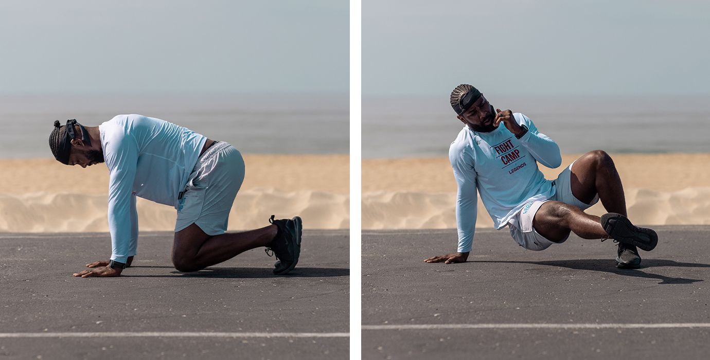 Coach PJ Doing Bear Planks & Sit Thrus