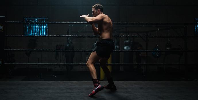 Tommy Duquette Shadowboxing In a Boxing Ring
