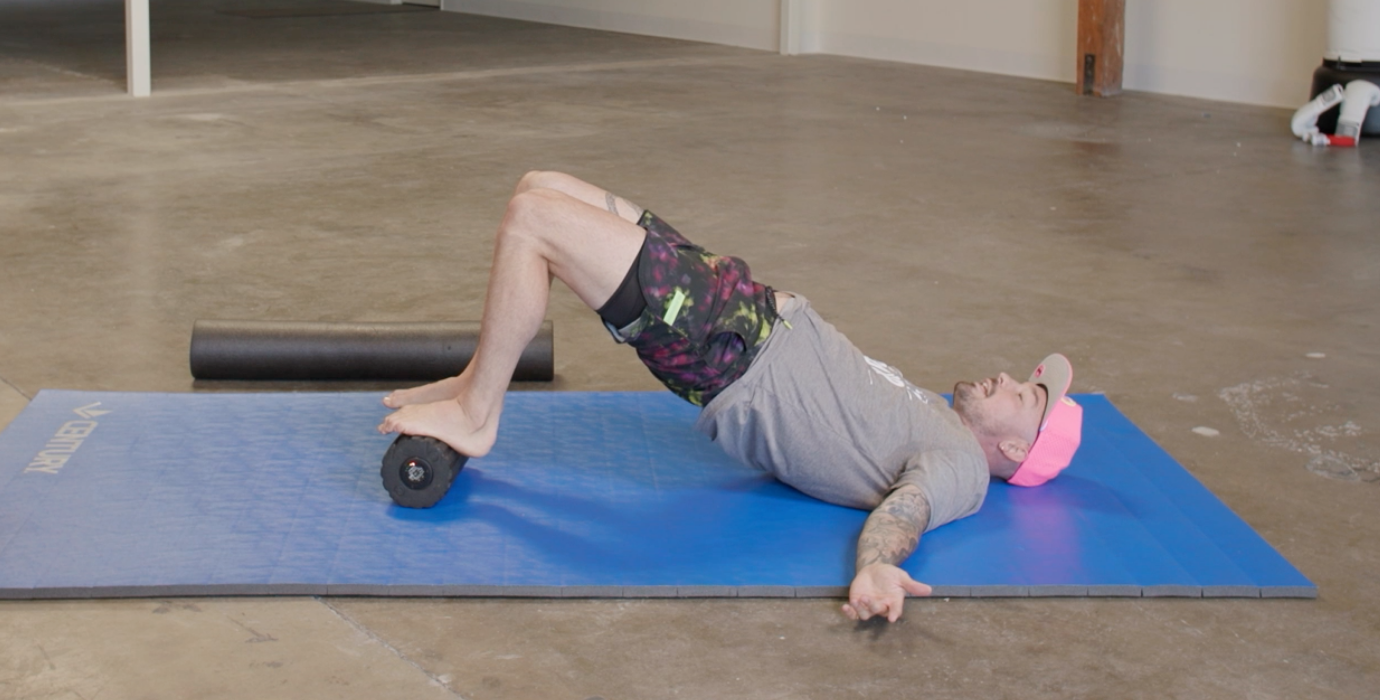 Glute Bridges with a Foam Roller