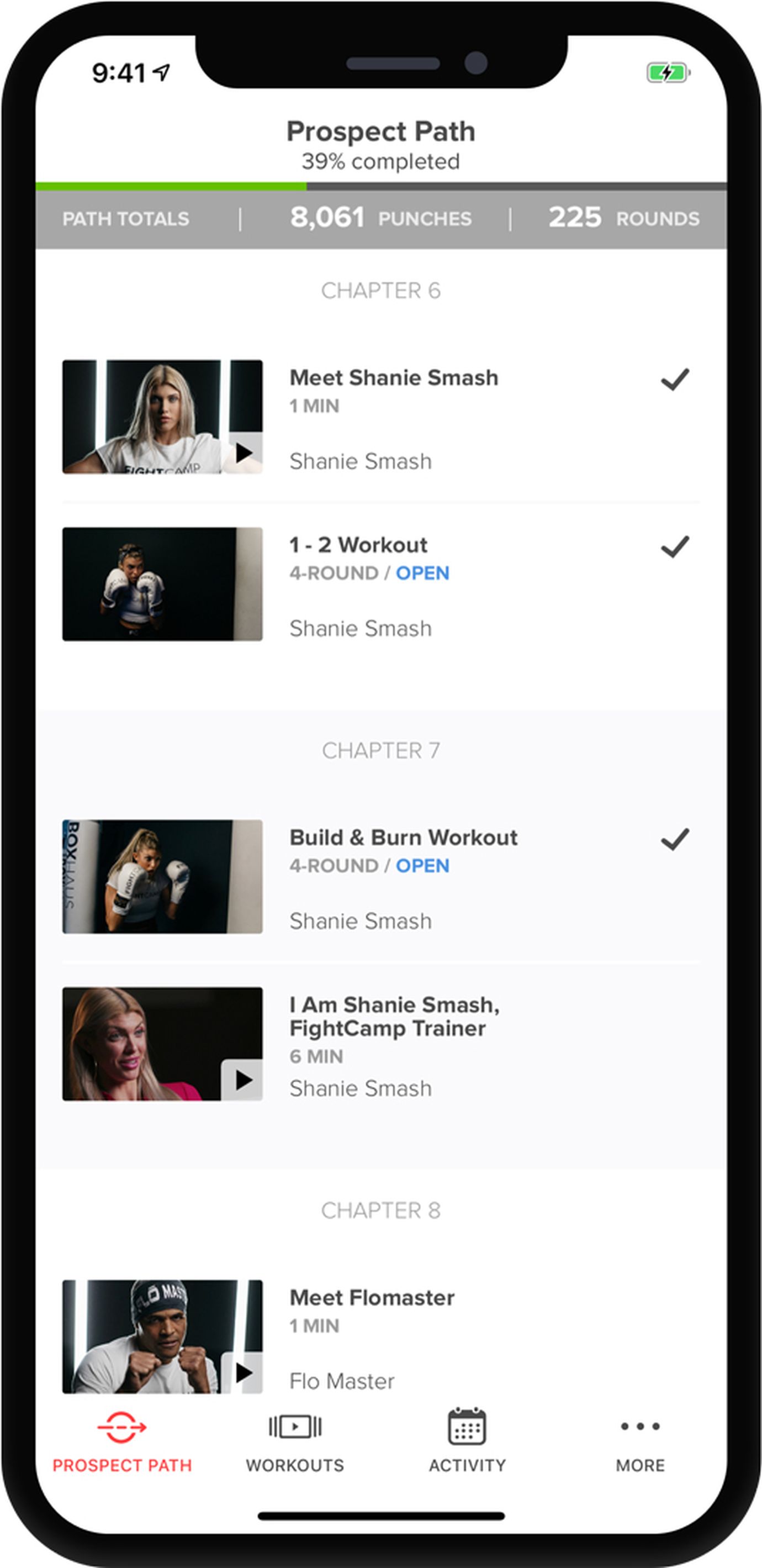 FightCamp App The Prospect Path 2.0 Progress