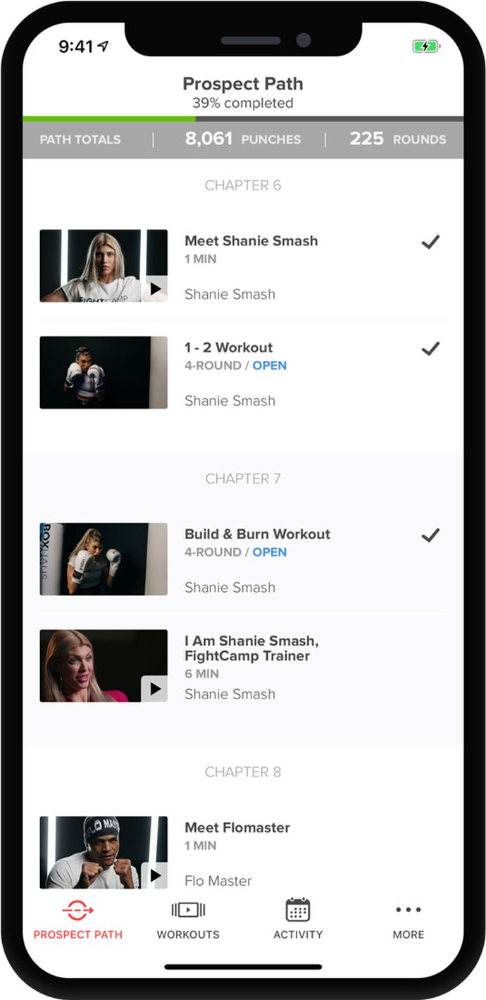 FightCamp App The Prospect Path 2.0 Progress