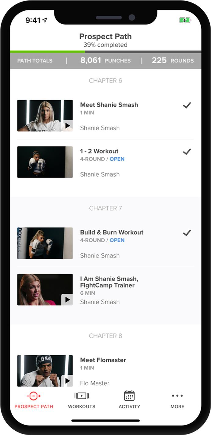 FightCamp App The Prospect Path 2.0 Progress