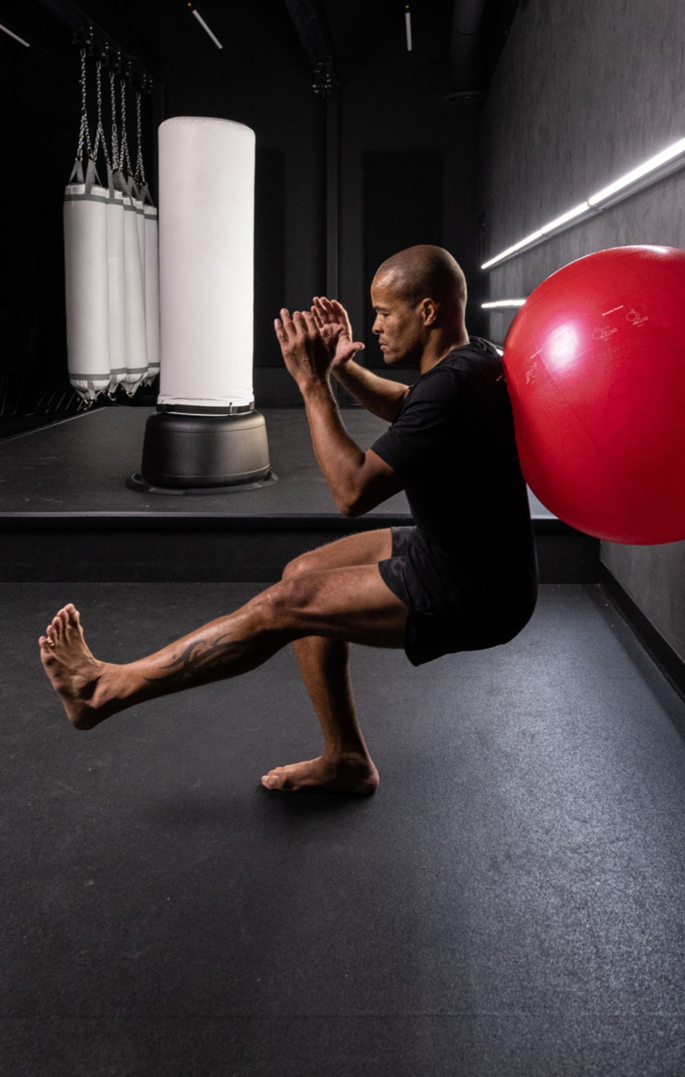 Flo Master Doing a Stability Ball One Leg Squat