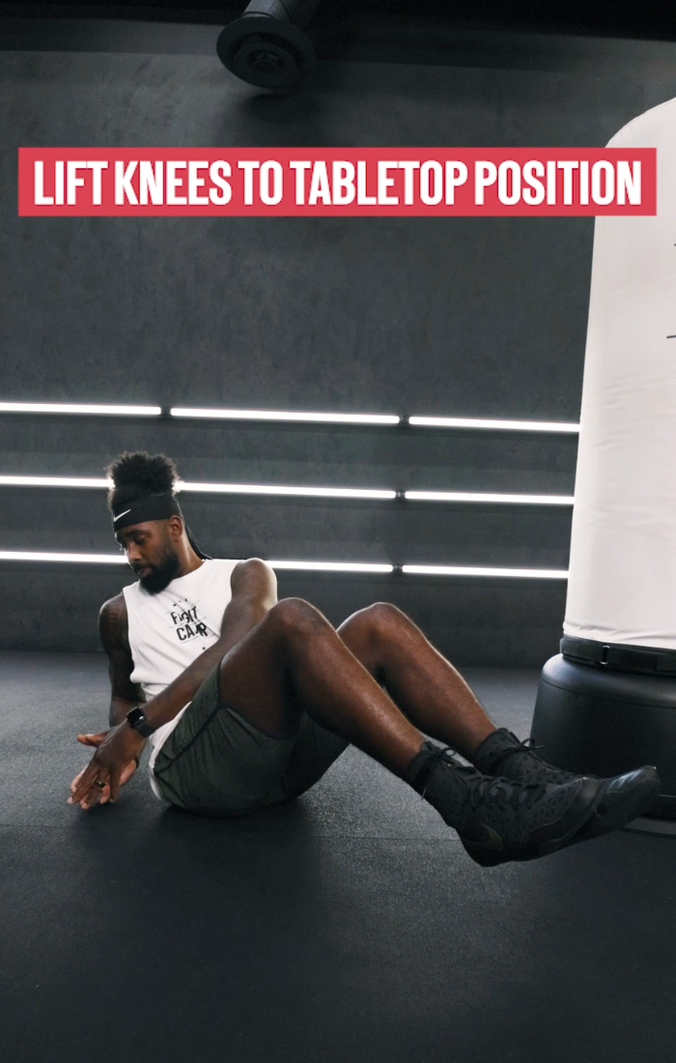 Lift knees to tabletop position