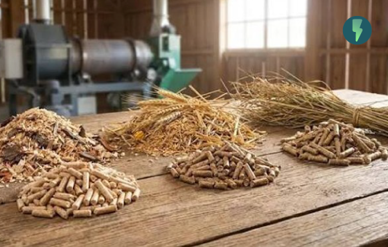 Biomasse Rohstoff und die daraus hergestellten Pellets