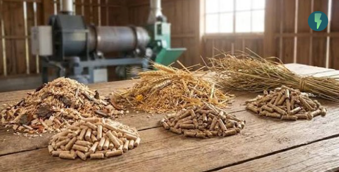 Biomasse Rohstoff und die daraus hergestellten Pellets