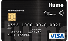 Hume Bank Business Visa Credit Card - Residentially Secured card