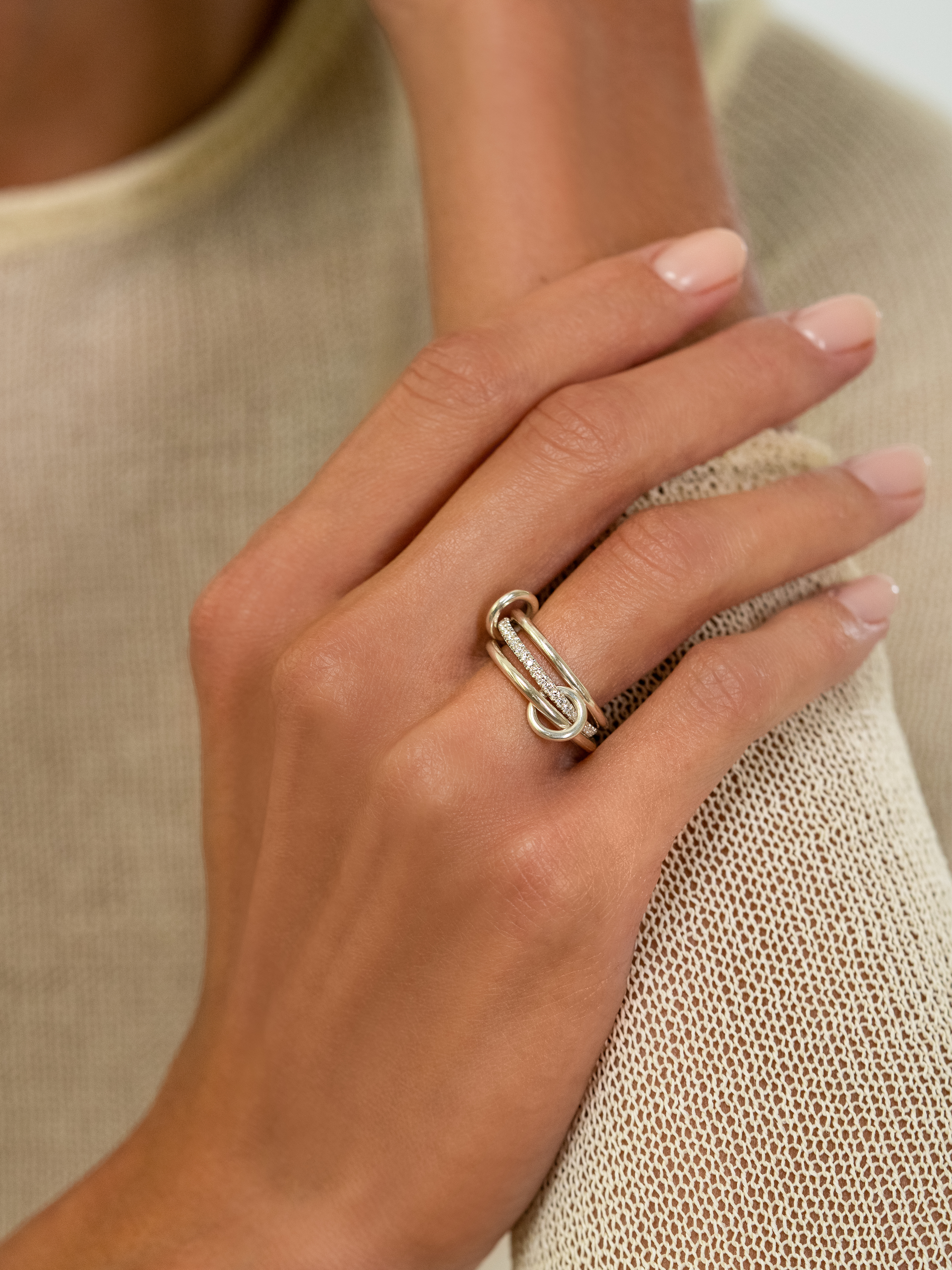 Spinelli Kilcollin's Raneth Silver 3 Linked Rings | Silver Rings