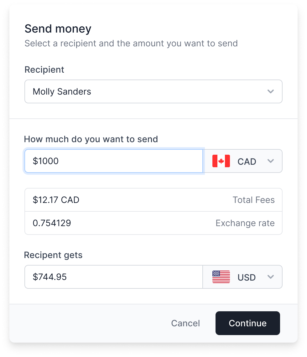 payment screen
