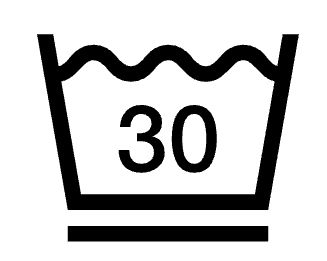 symnbol icon label maschinenwäsche 30 grad celsius