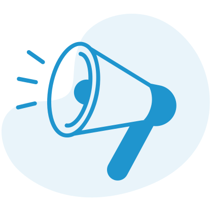 Icon eines Megafons im flachen Design. Symbol für Ankündigungen, Marketing, Werbung oder öffentliche Mitteilungen.