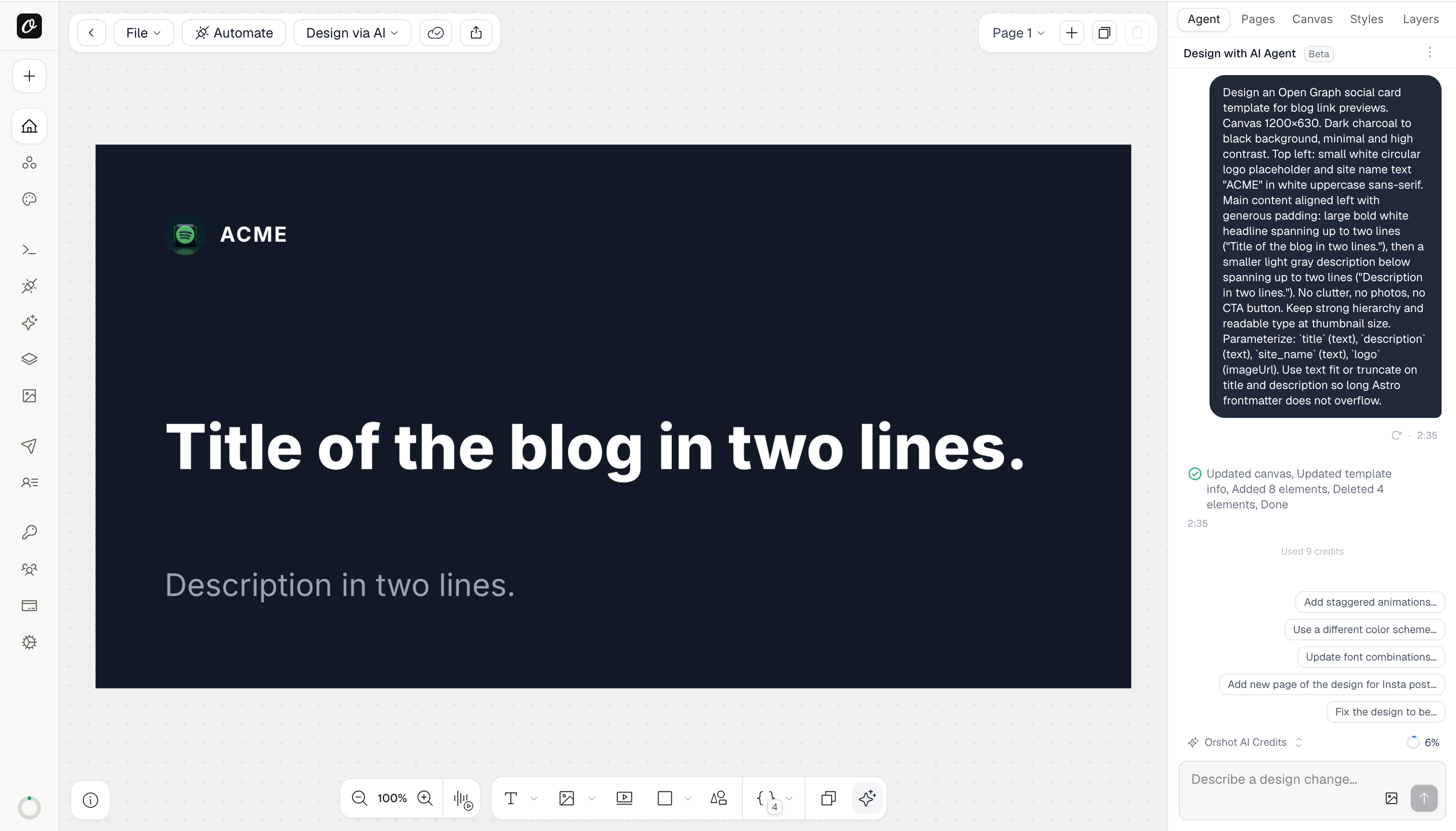 Designing an OG image template in Orshot Studio