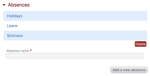 Tracking absences