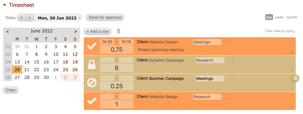 Timesheet approval