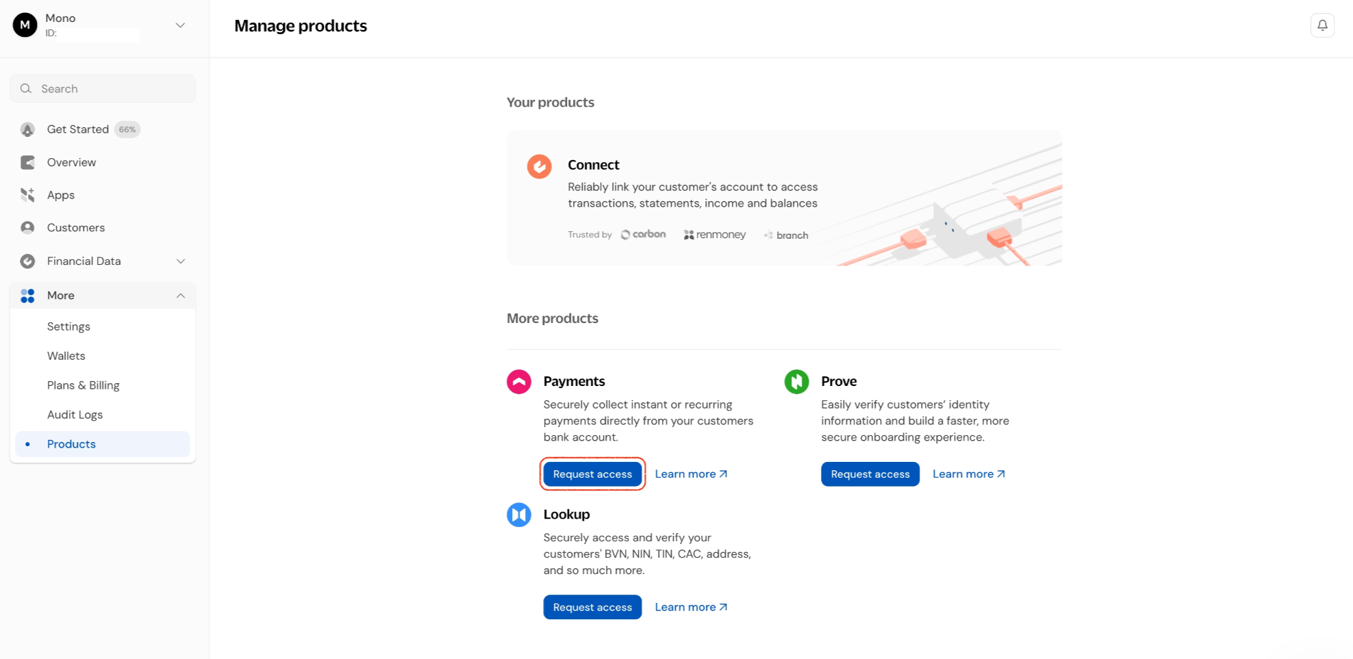Request Access to Mono Sweep