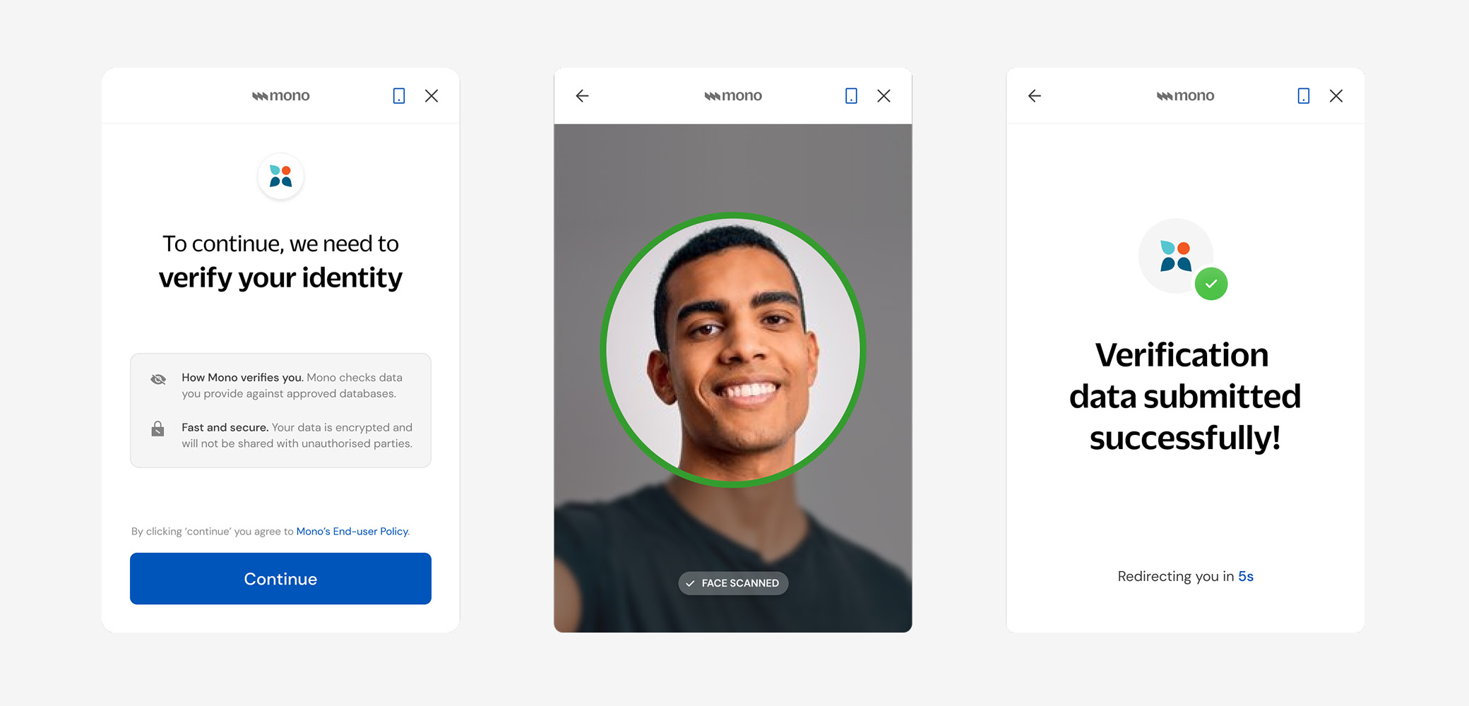 Prove three-step verification flow