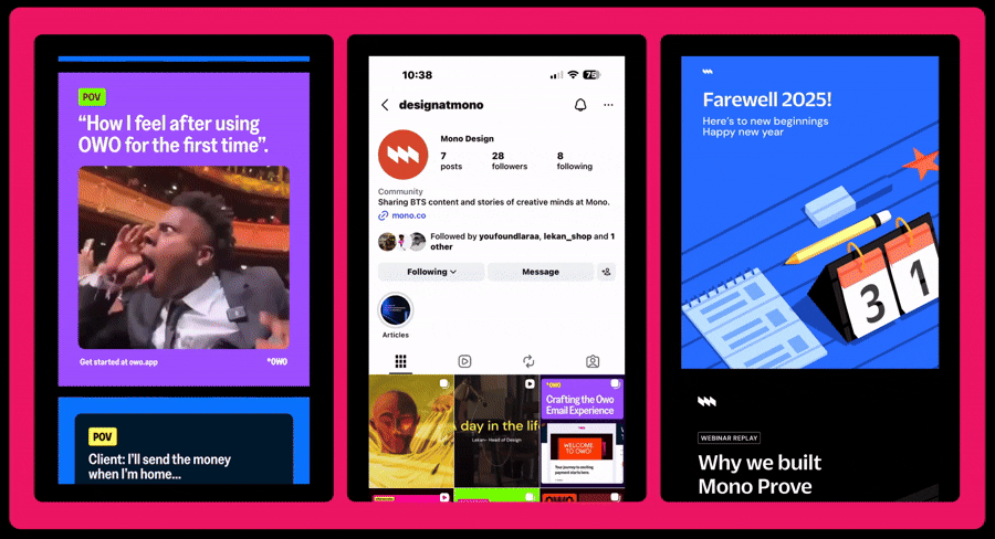 Design projects for Mono and Owo