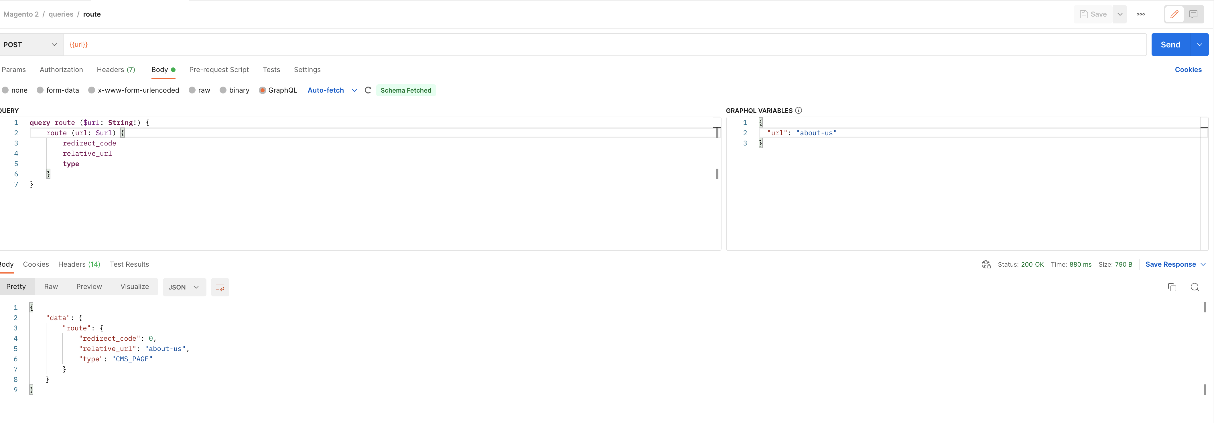 postman magento request sent