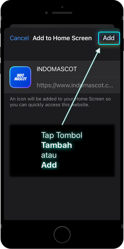Okey, aplikasi INDOMASCOT sudah berhasil ditambahkan