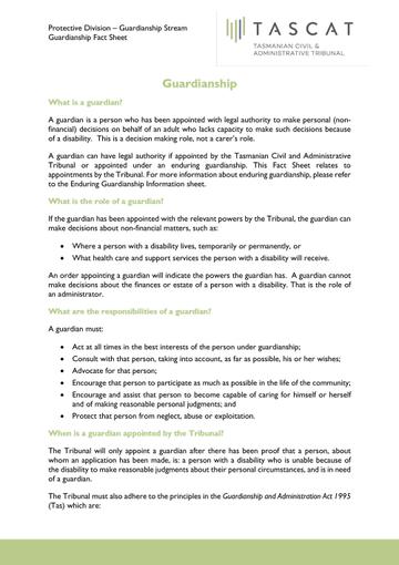Guardianship Fact Sheet
