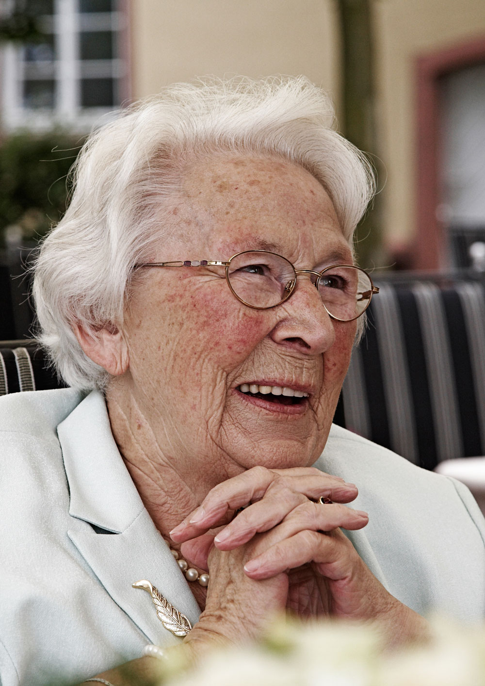 Senior woman laughing 