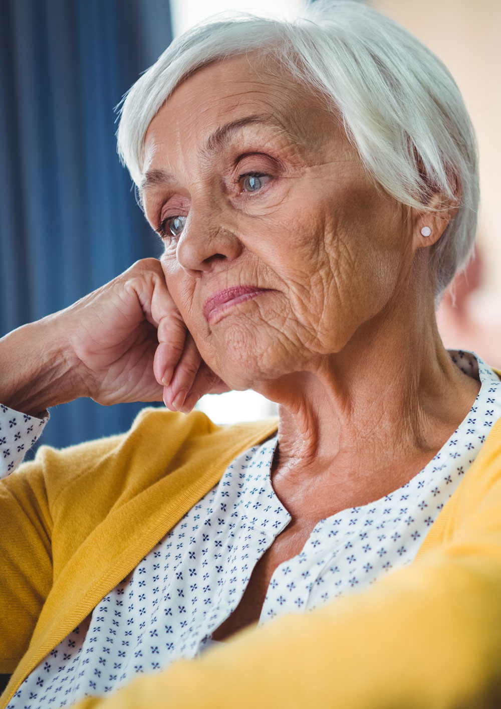 Senior woman looking complexed 