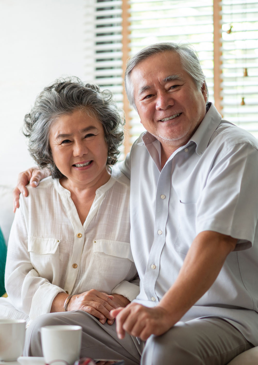 Senior couple sitting