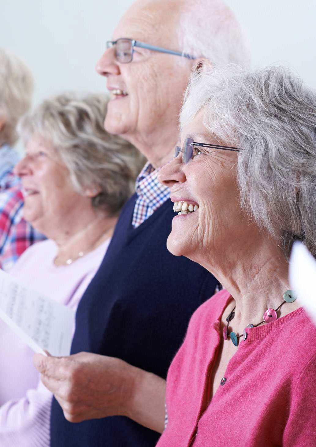 Senior choir group singing 