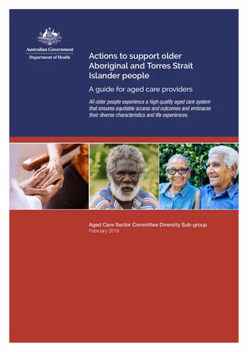 Actions to Support Older Aboriginal and Torres Strait Islander People Cover