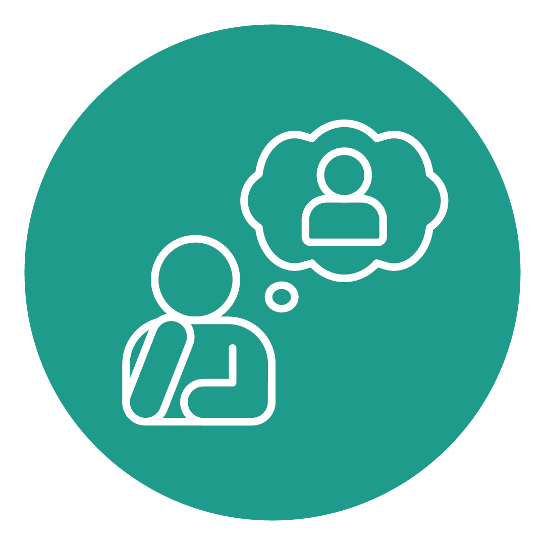 Green icon showing someone being demanding