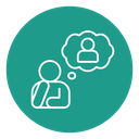 Green icon showing someone being demanding