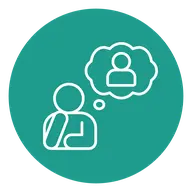 Green icon showing someone being demanding