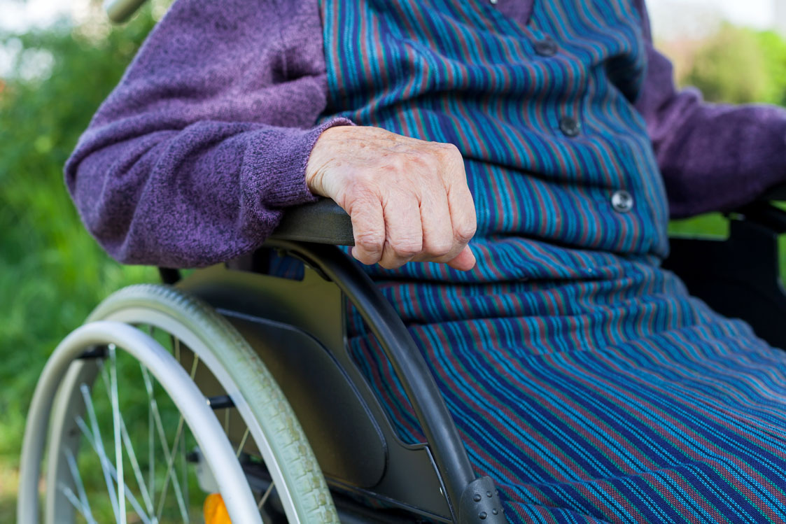 Senior woman in wheelchair
