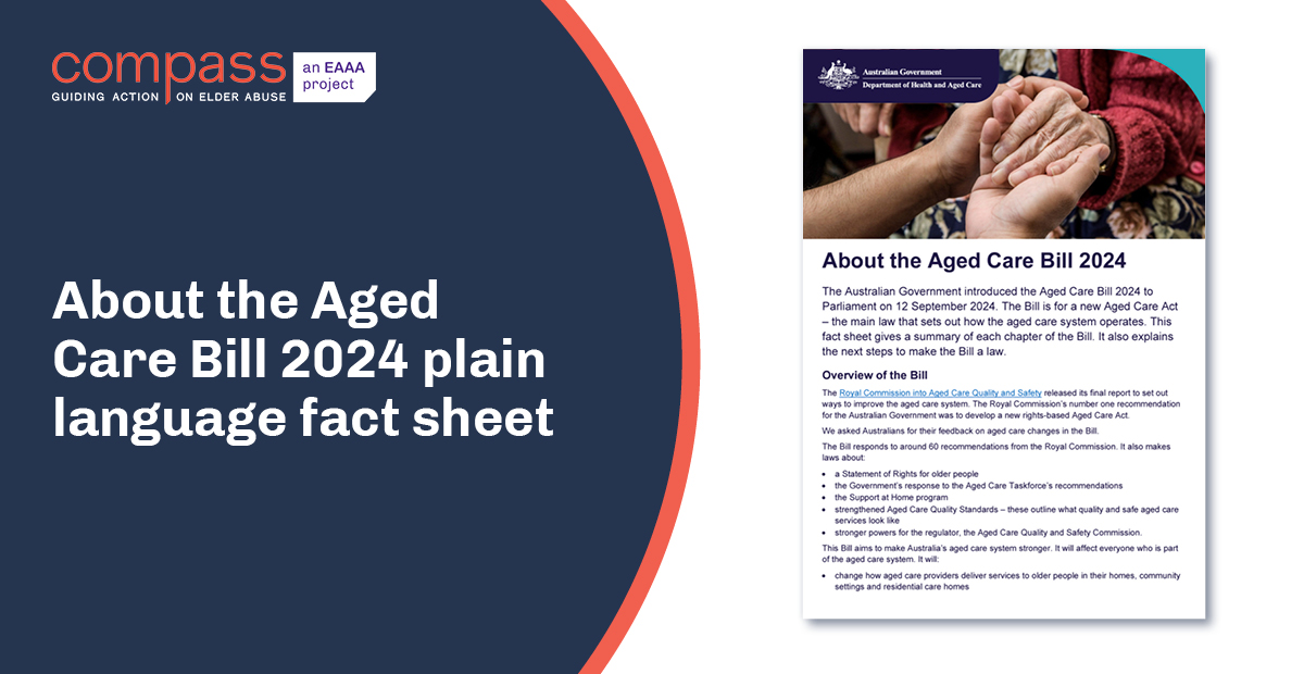 About the Aged Care Bill 2024 plain language fact sheet – Compass